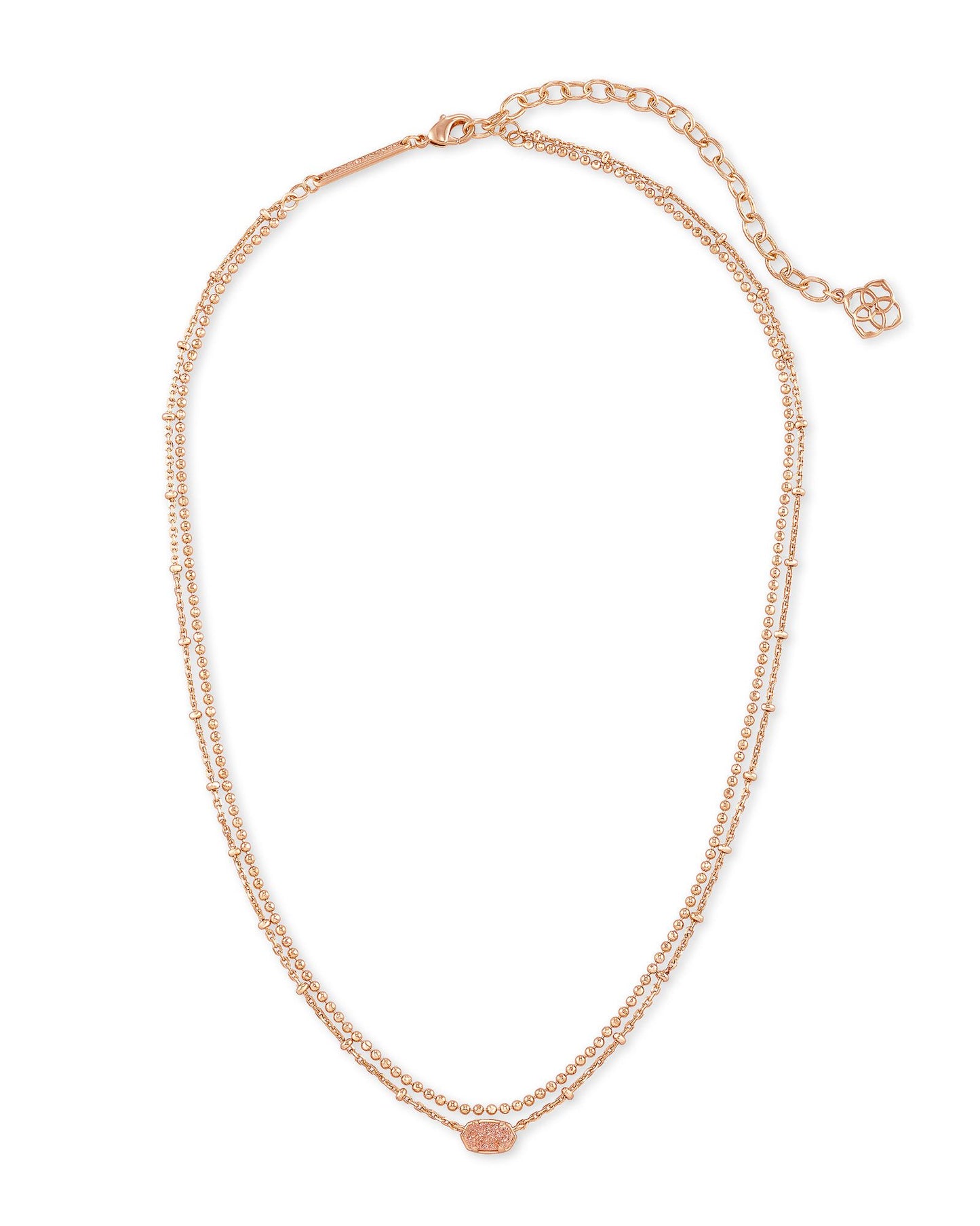 Emilie Gold Multi Strand Necklace in Sand Drusy