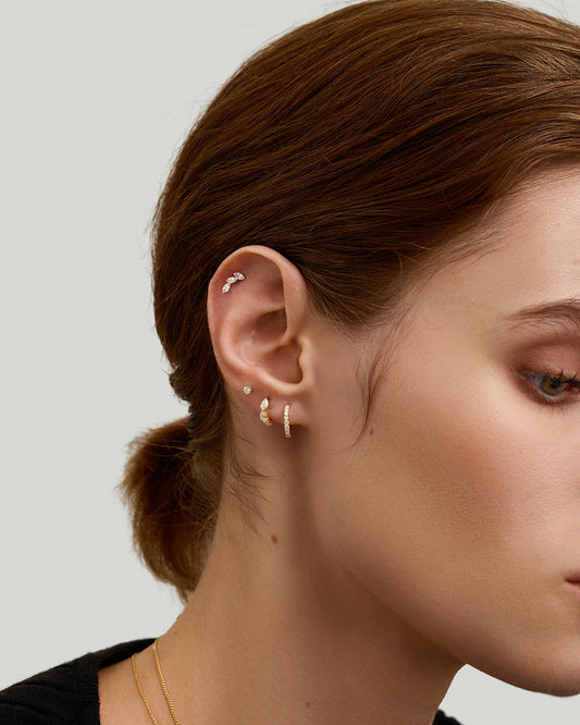 LEILANI | Double Pear Lab Grown Diamond Single Huggie