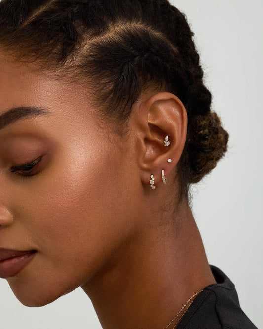 ZARINA | Pear and Round Lab Grown Diamond Single Huggie