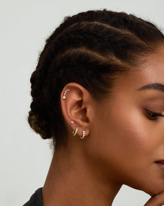 ADALYNN | Pear and Round Lab Grown Diamonds Pair Stud Earrings