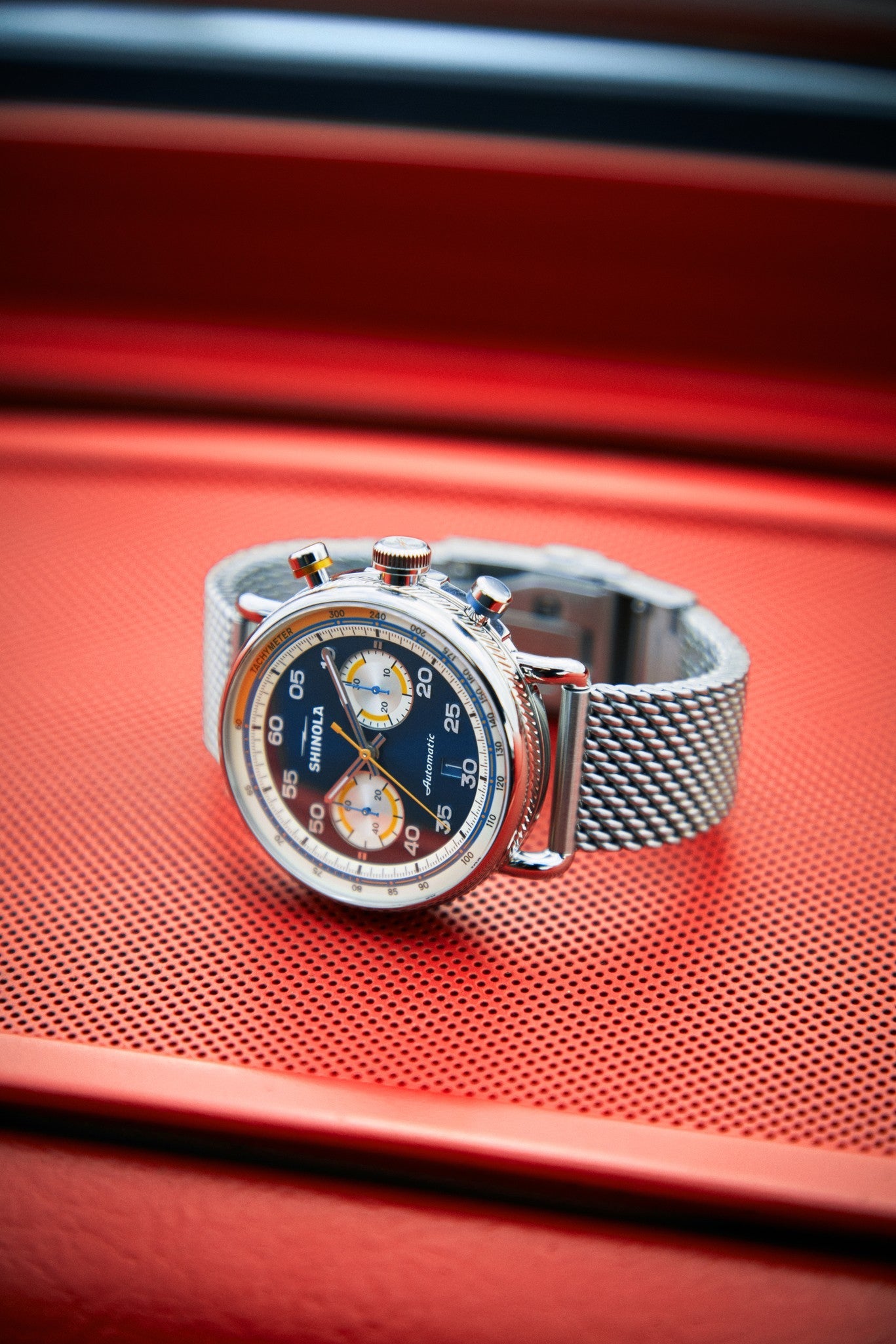 THE CANFIELD SPEEDWAY OPEN ROAD AUTOMATIC CHRONOGRAPH WATCH | Blue