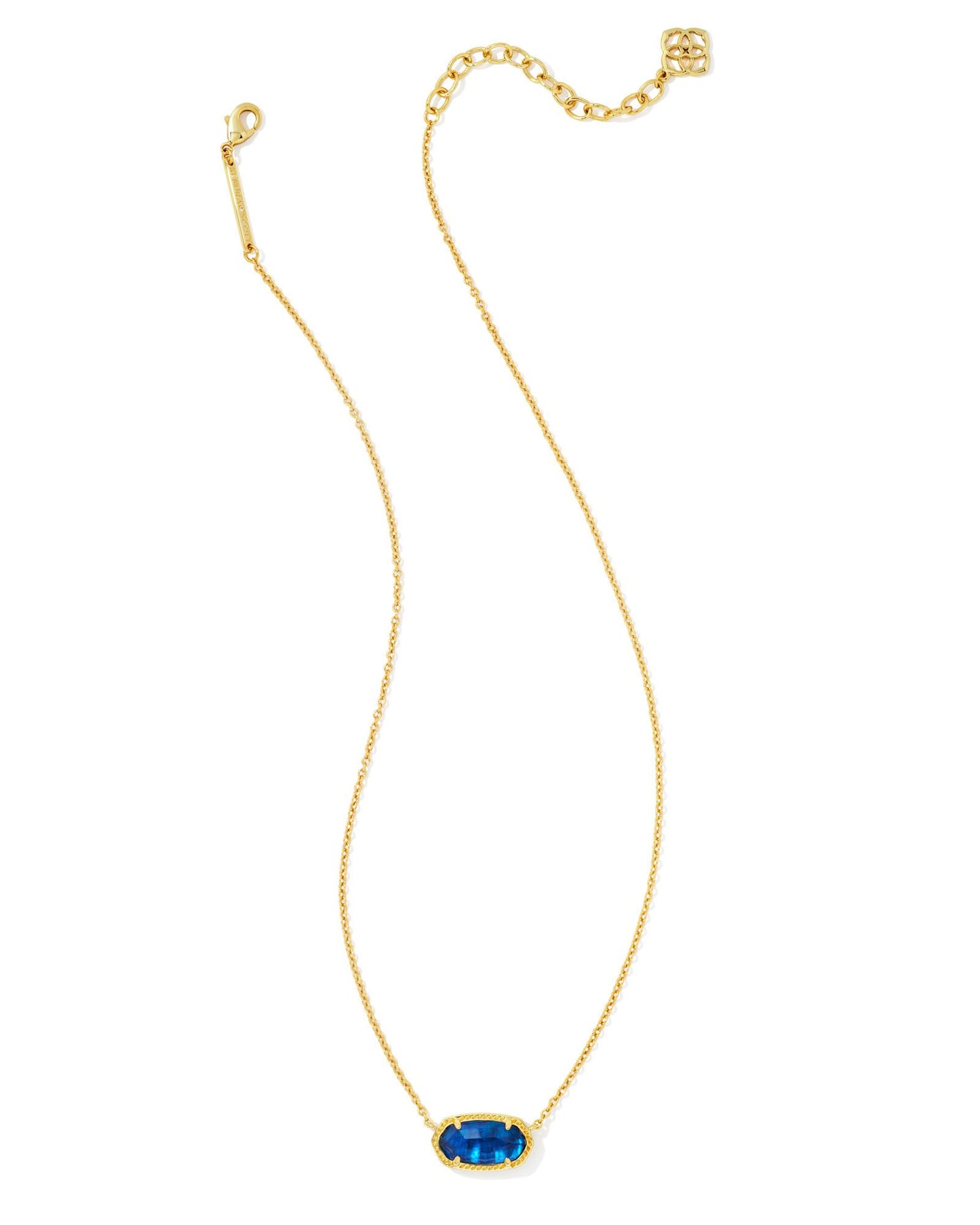 Elisa Gold Pendant Necklace in Navy Abalone