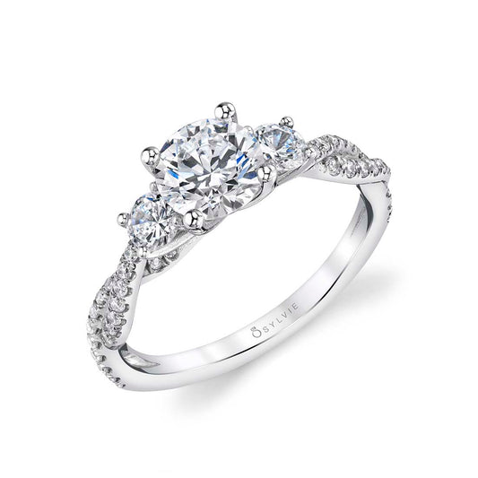 Gina | 14kt White Gold Three Stone Diamond Engagement Ring