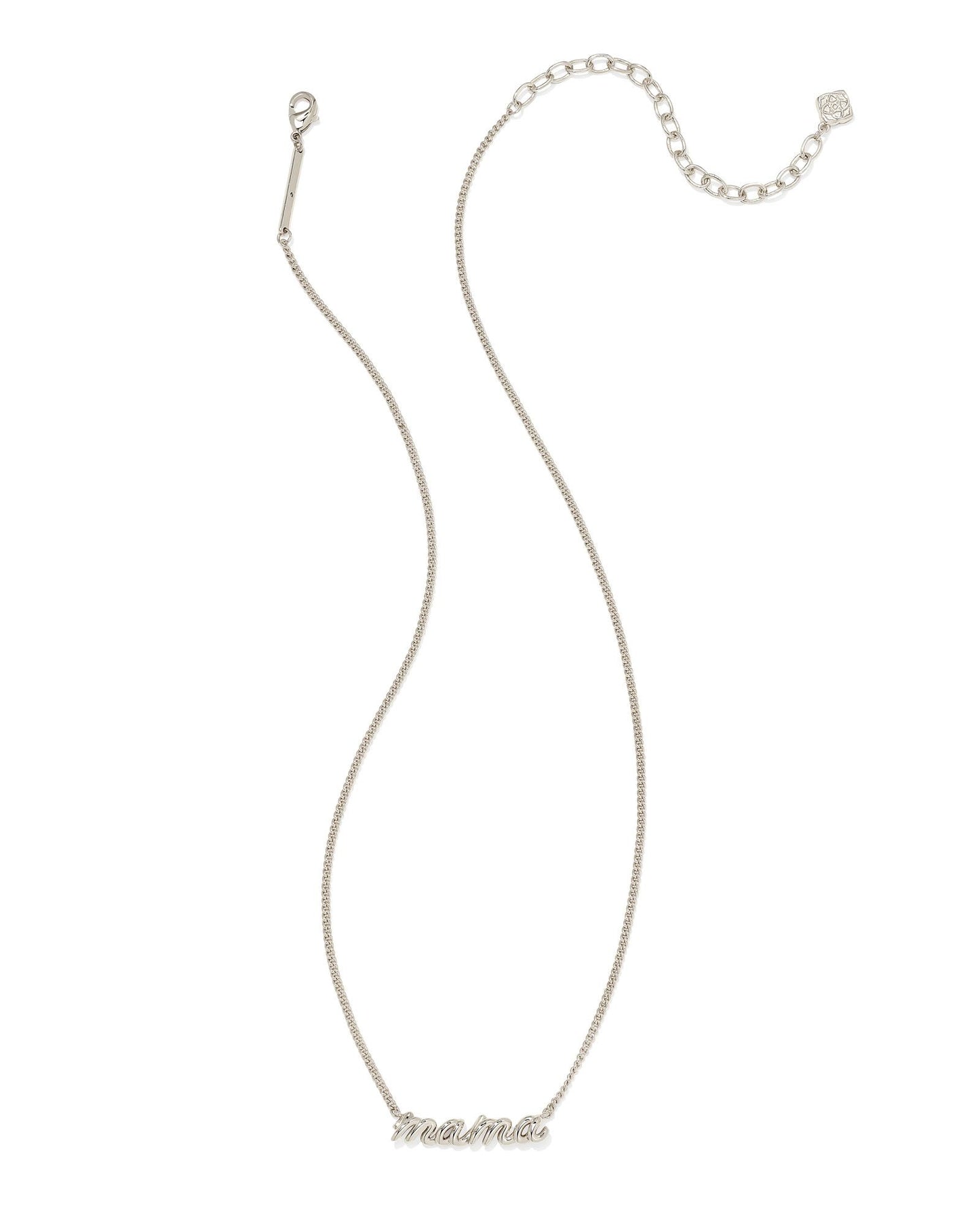 Mama Script Necklace in Silver