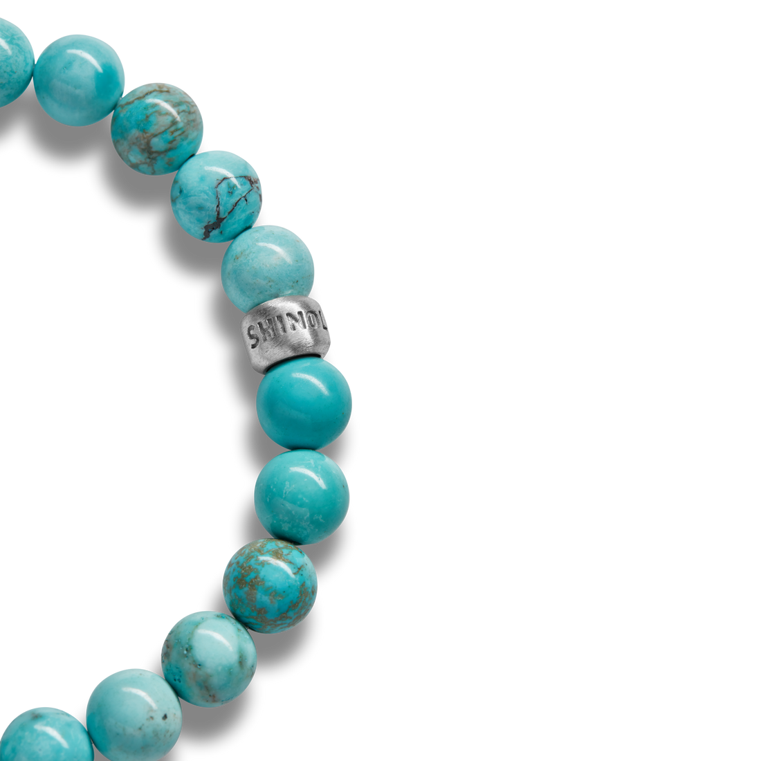 8MM BEADED TURQUOISE BRACELET | .925 Sterling Silver