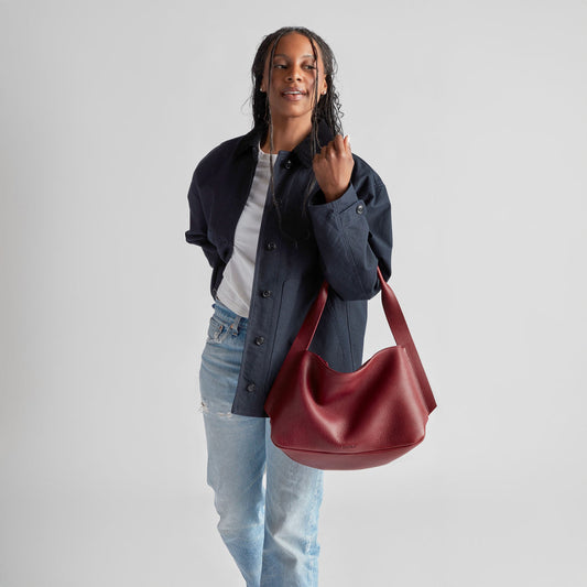 MEDIUM DERBY SHOULDER BAG | Ruby
