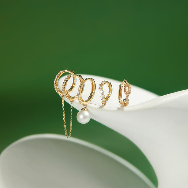 QUINN | Lab Grown Diamond Double Chain Hoop