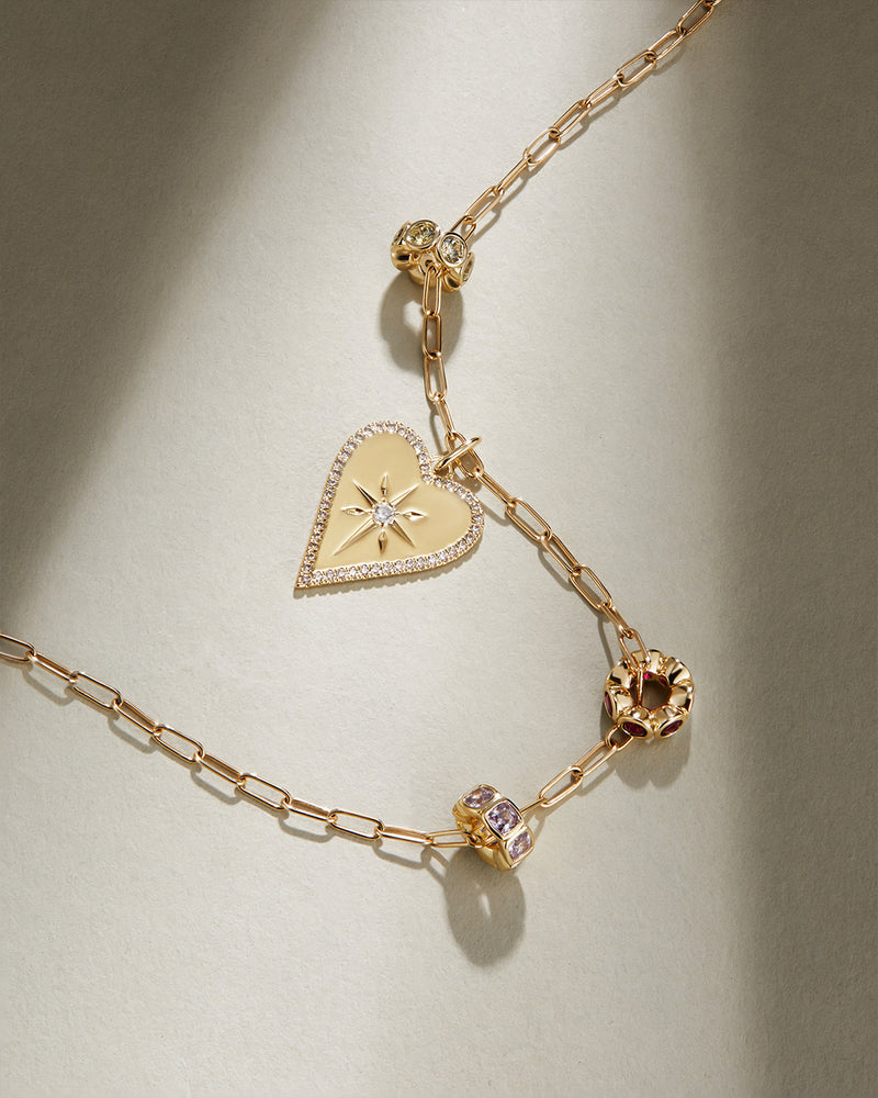 Celestial Heart Lab Diamond Necklace Charm