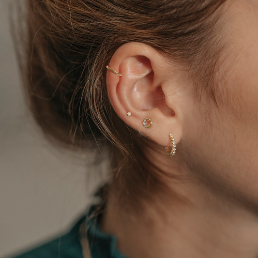 GERI | Bezel Diamond Threadless Flatback Earring