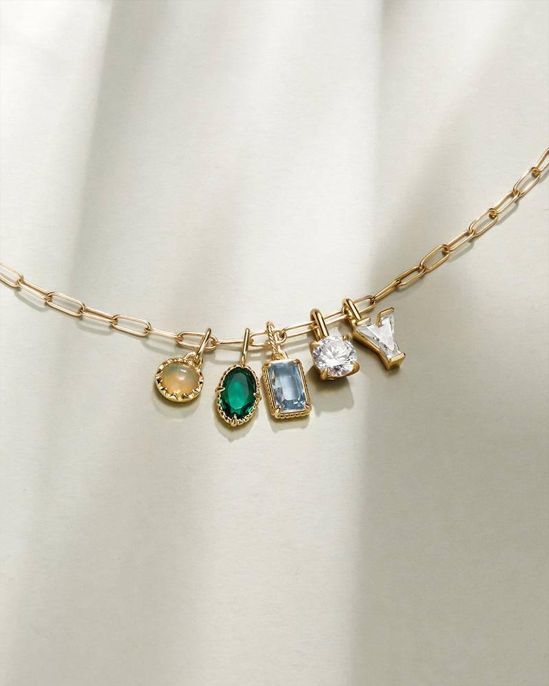 Lab Grown Emerald Necklace Charm