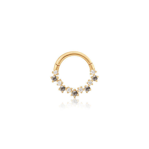 VEGA | Grey Diamond and White Sapphire Clicker Hoop