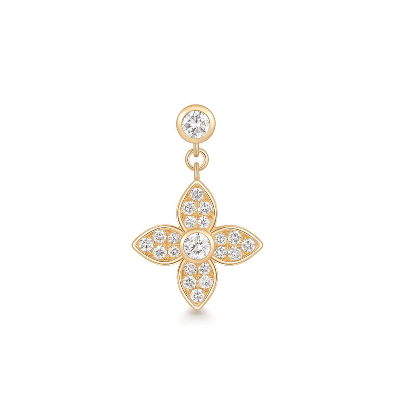 TEEGAN | Dangling Clover Lab Grown Diamond Single Stud Earring