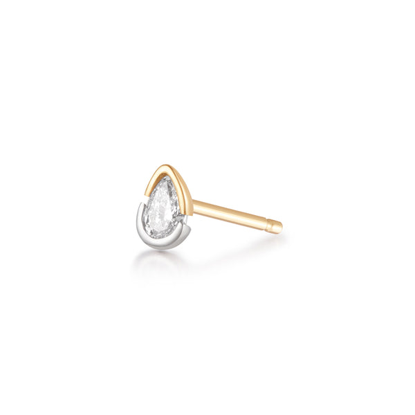 SANILIA | Two-Tone Bezel Pear Lab-Grown Diamond Stud