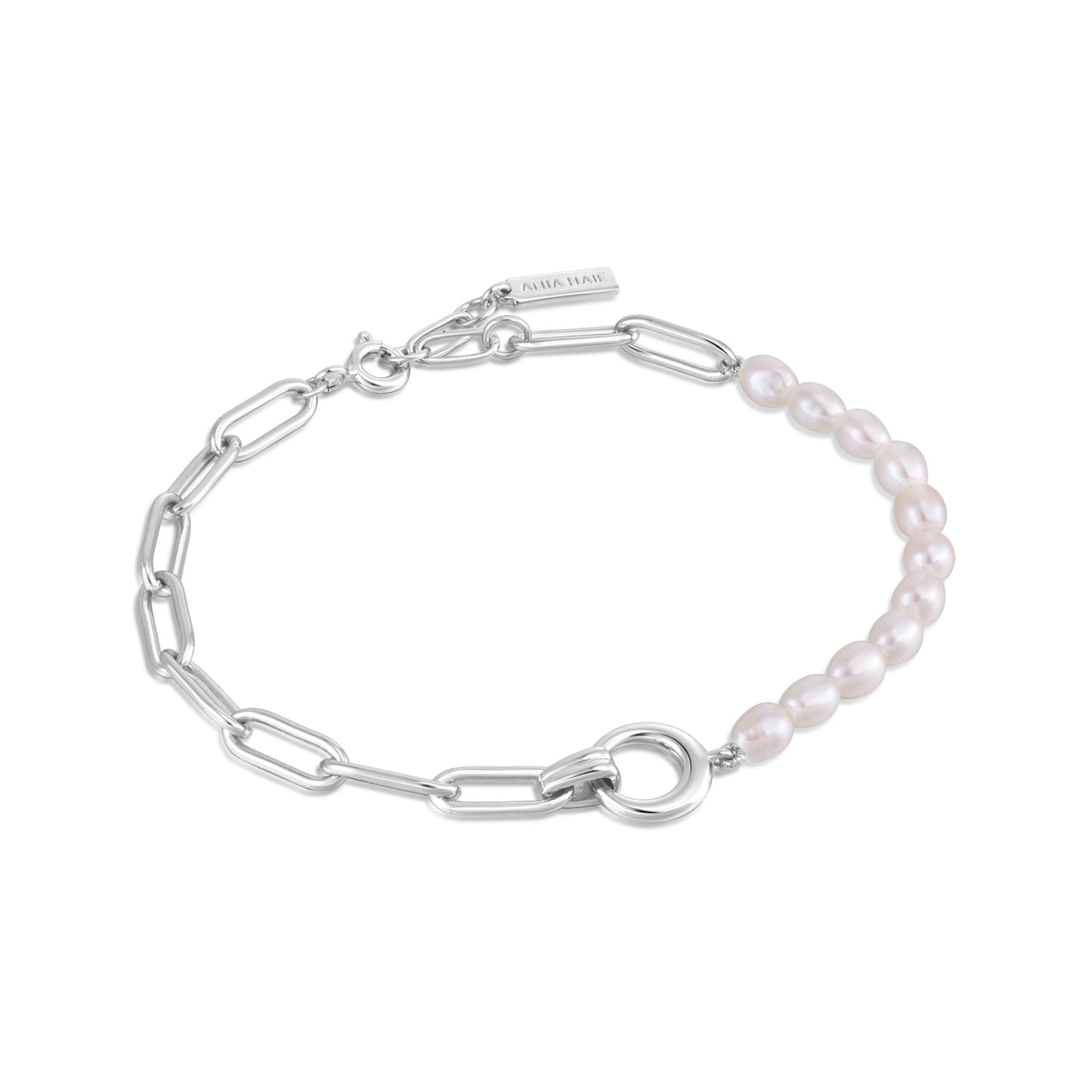 Silver Pearl Chunky Link Chain Bracelet?