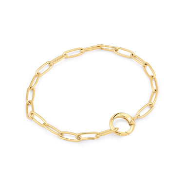 Gold Link Charm Chain Connector Bracelet – Radiant Jewelry