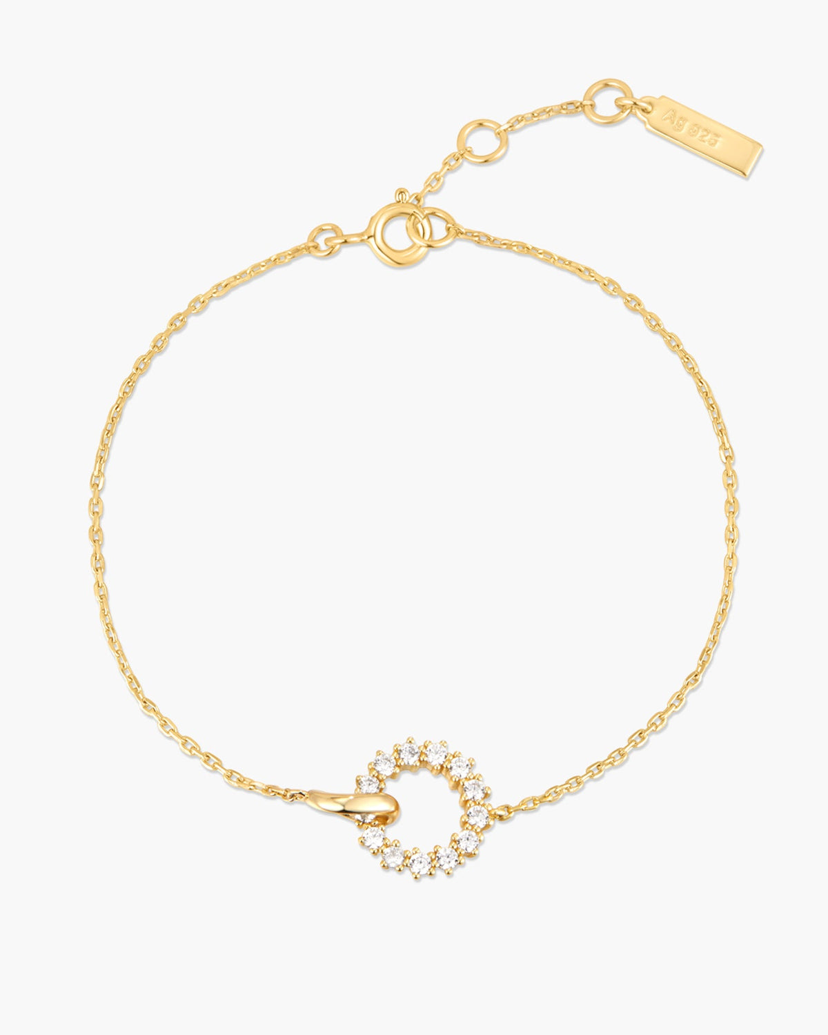 Gold Interlinked Circles Pavé Bracelet