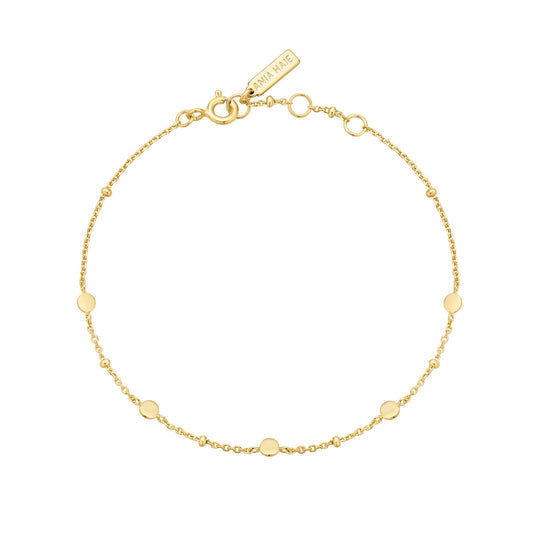 Gold Disc Station Bracelet