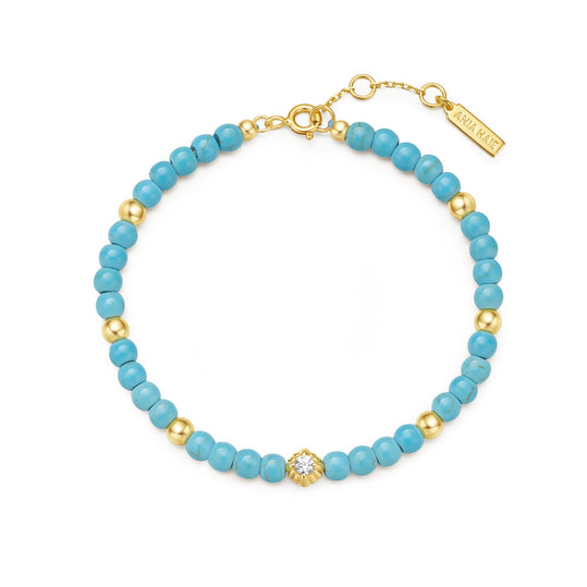 Gold Lab Created Turquoise Bracelet