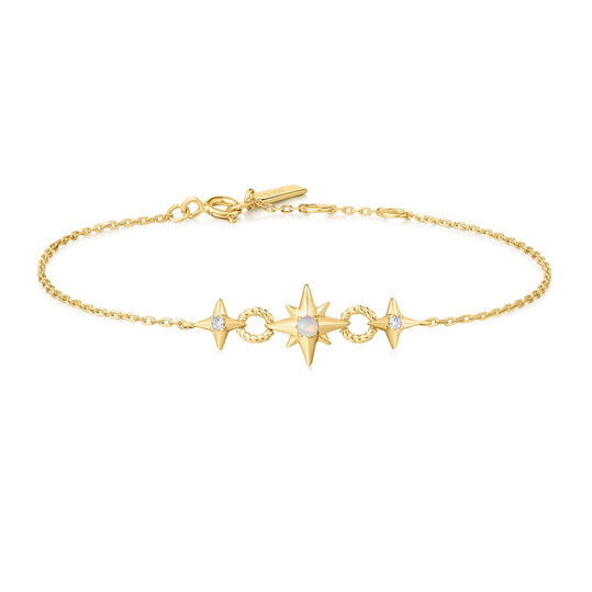 Gold Linked Star Bracelet