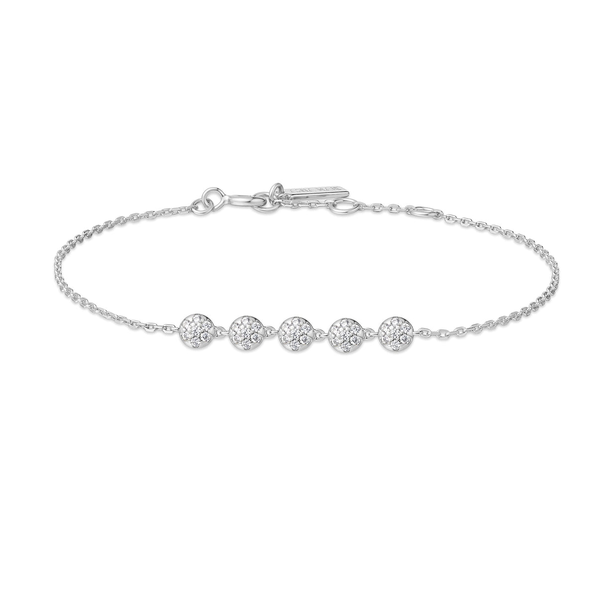Silver Pavé Multi Beaded Chain Bracelet