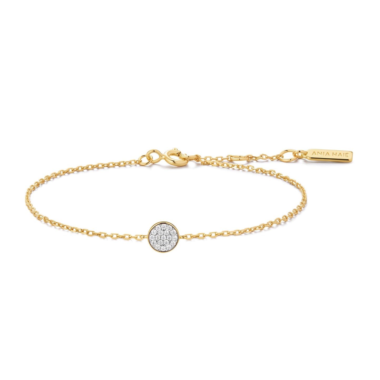 Gold Pav¨¦ Disc Bracelet