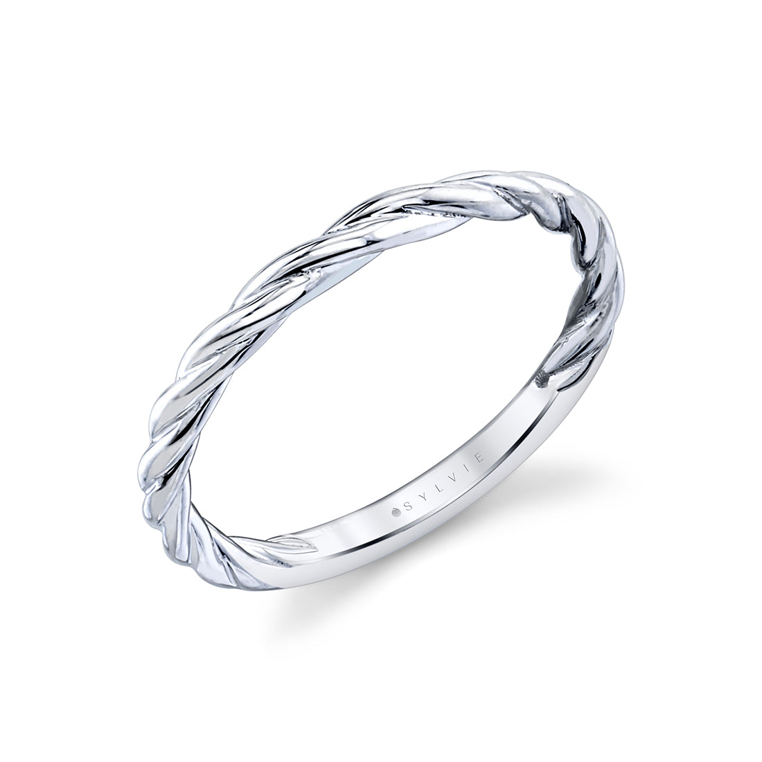 Jolie | 14kt White Gold Spiral Wedding Band