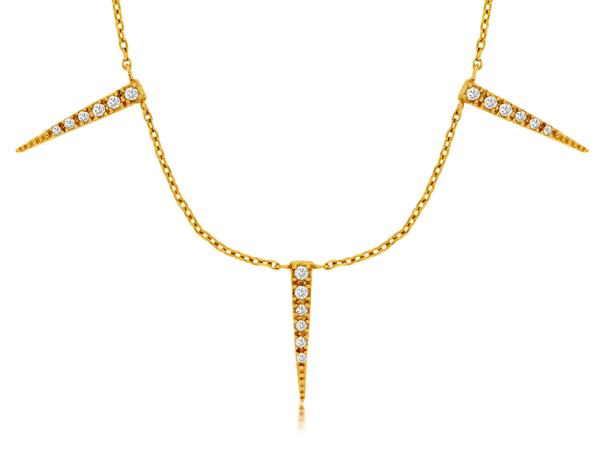 14kt Yellow Gold 5 Station Diamond Necklace