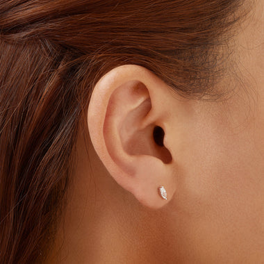 Silver Marquise Solitaire Studs
