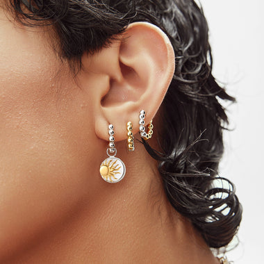 Two Tone Bright Sun Earring Charm