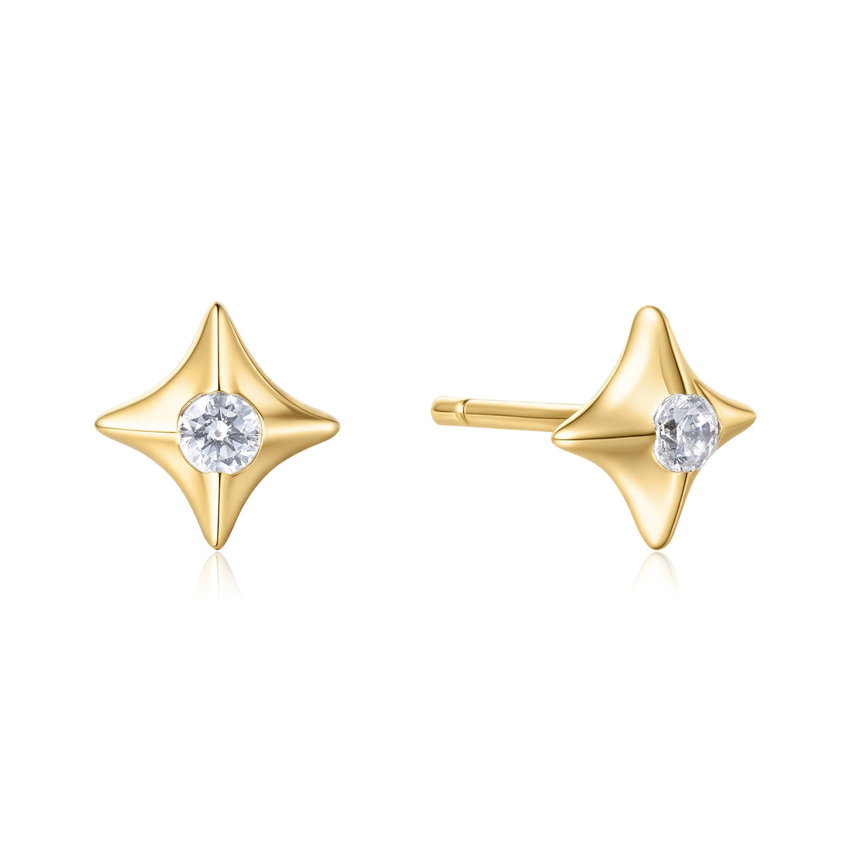 Gold Sparkling Star Stud Earrings
