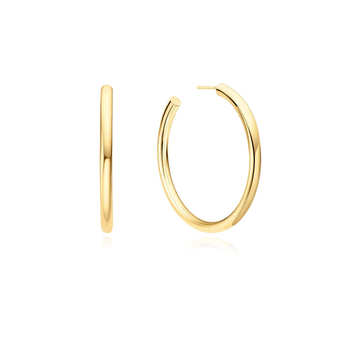 Gold Classic Tube Oversized Hoop Earrings