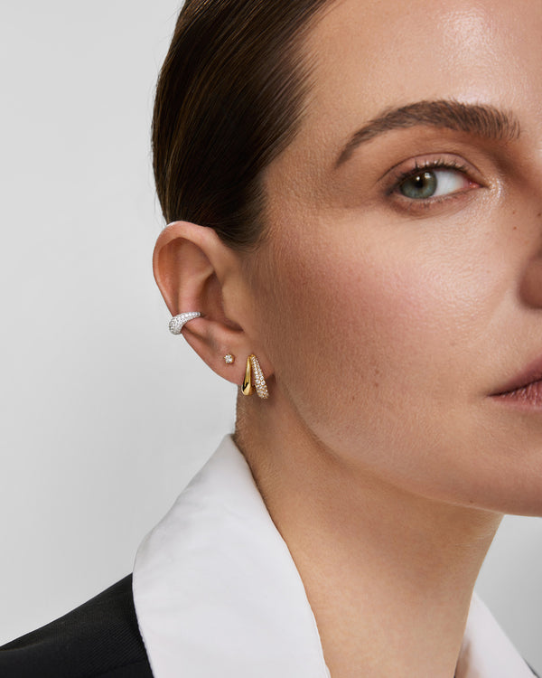 Gold Mini Five-Prong Sparkle Stud Earrings