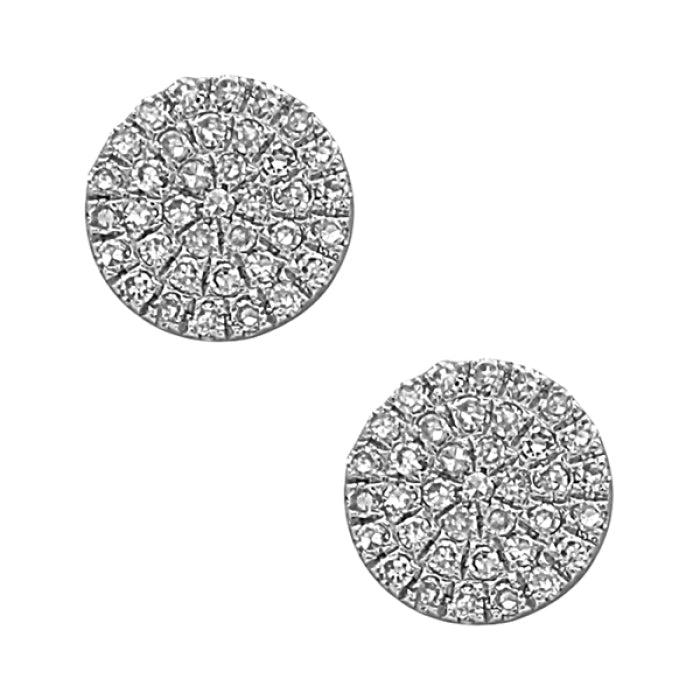 14 Karat White Gold Pavé Diamond Earrings