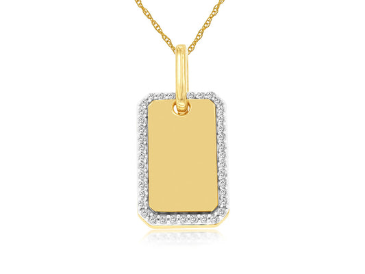 DIAMOND TAG NECKLACE | 14kt Yellow Gold