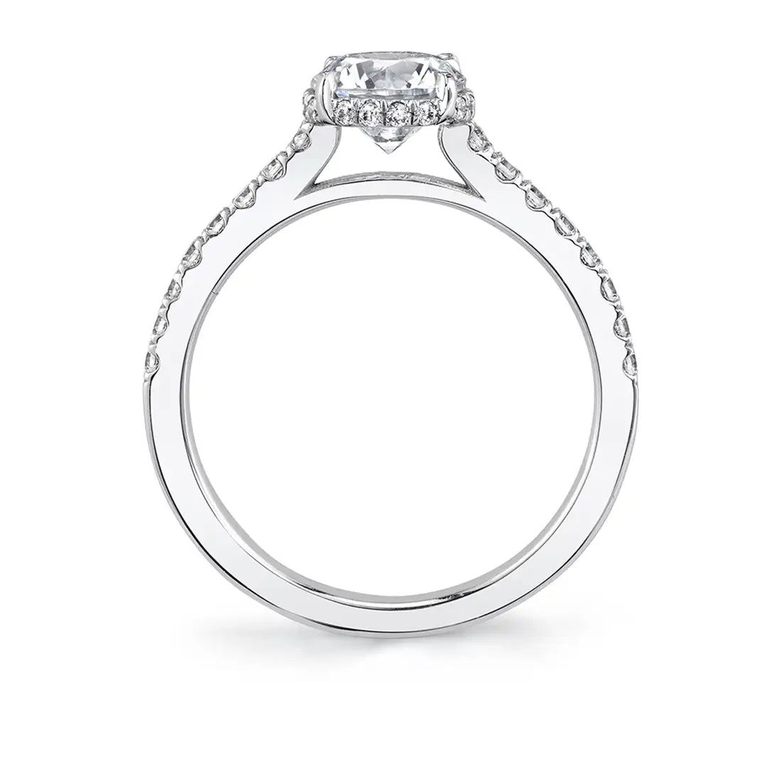 Anastasia | 14kt White Gold Oval Cut Classic Hidden Halo Diamond Engagement Ring