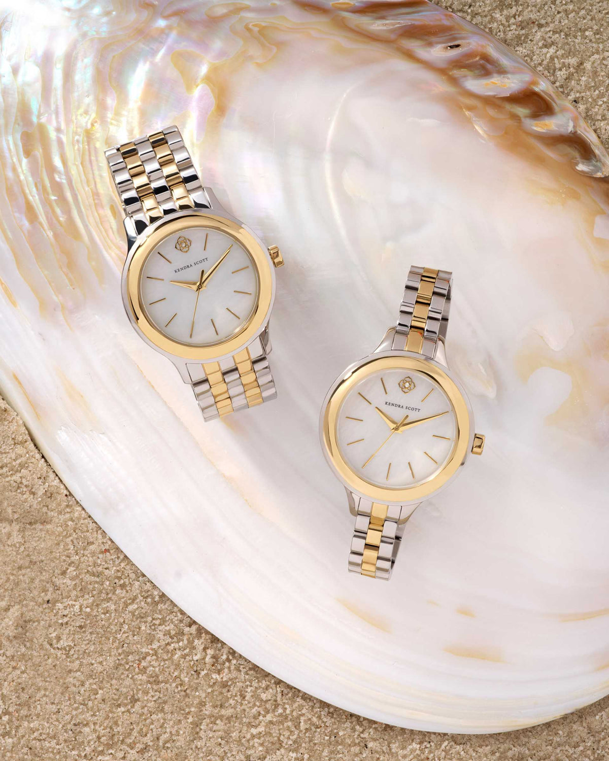 Alex Two Tone Stainless Steel 35mm Watch in Ivory Mother-of-Pearl