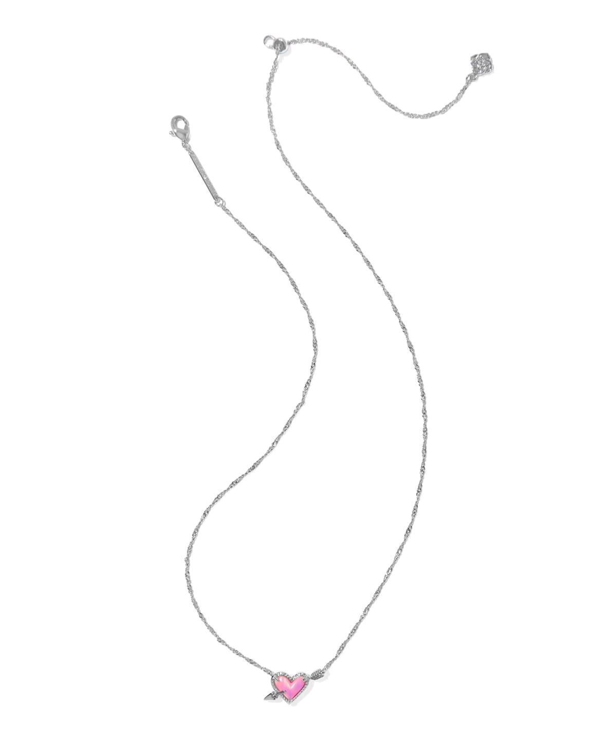 Ari Heart Arrow Silver Short Pendant Necklace