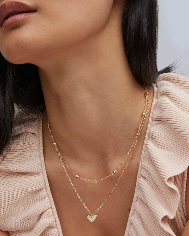 Ari Heart Multi Strand Necklace in Gold