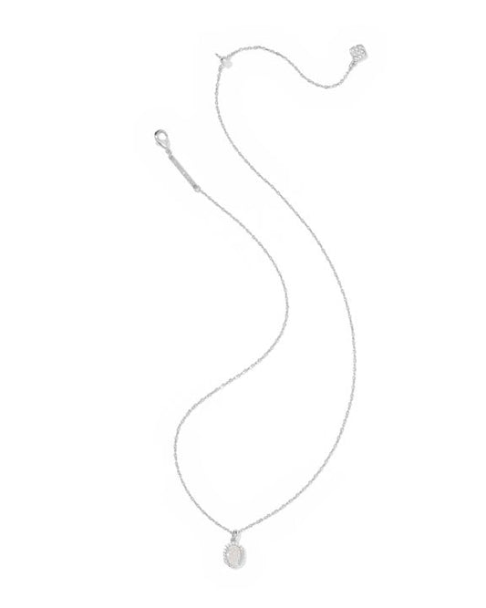 Daphne Silver Crystal Frame Short Pendant Necklace