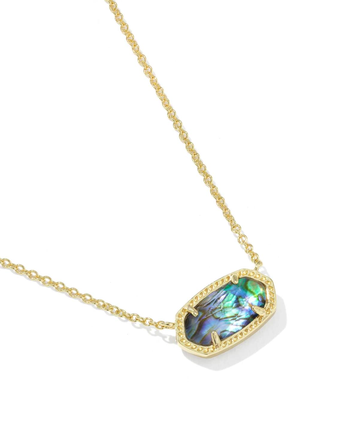 Elisa Gold Pendant Necklace in Abalone Shell