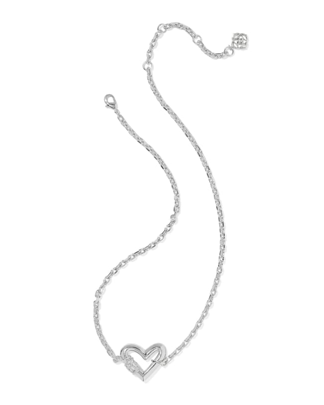 Emery Heart Silver Short Pendant Necklace