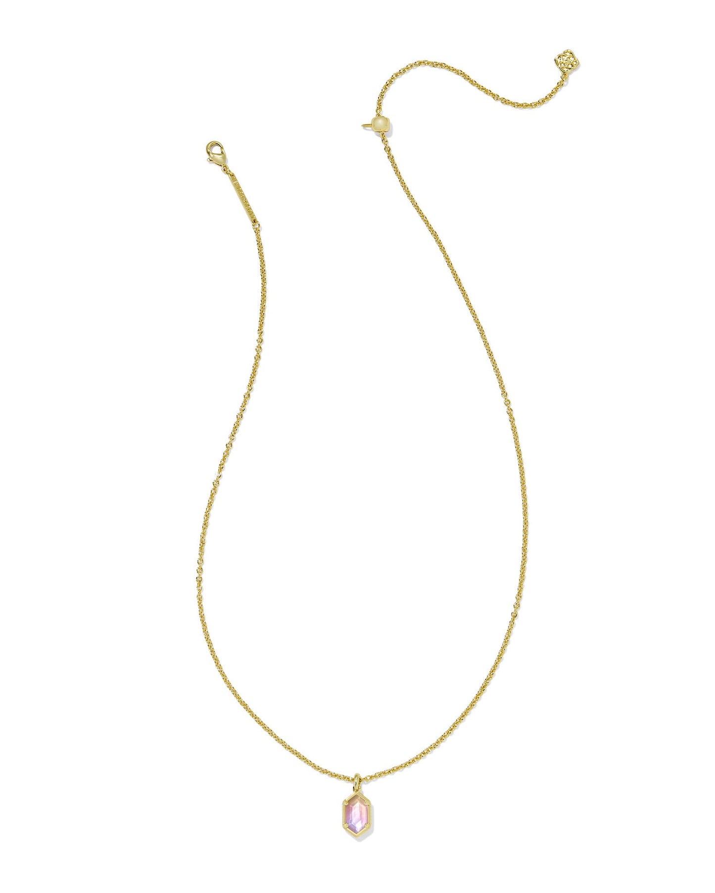 Hallie Gold Short Pendant Necklace In Sunrise Watercolor Illusion