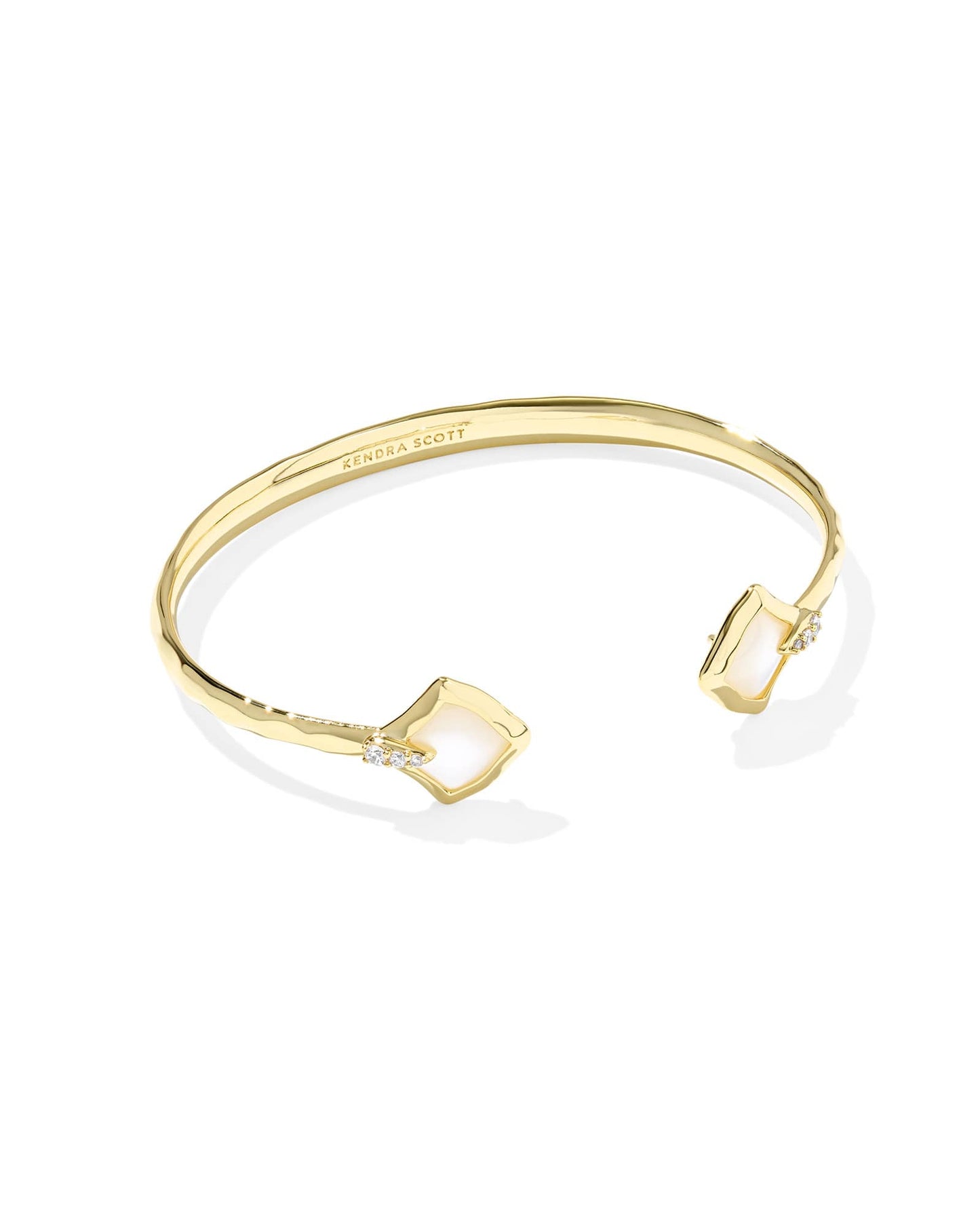 Joelle Gold Cuff Bracelet in Ivory Mother-of-Pearl