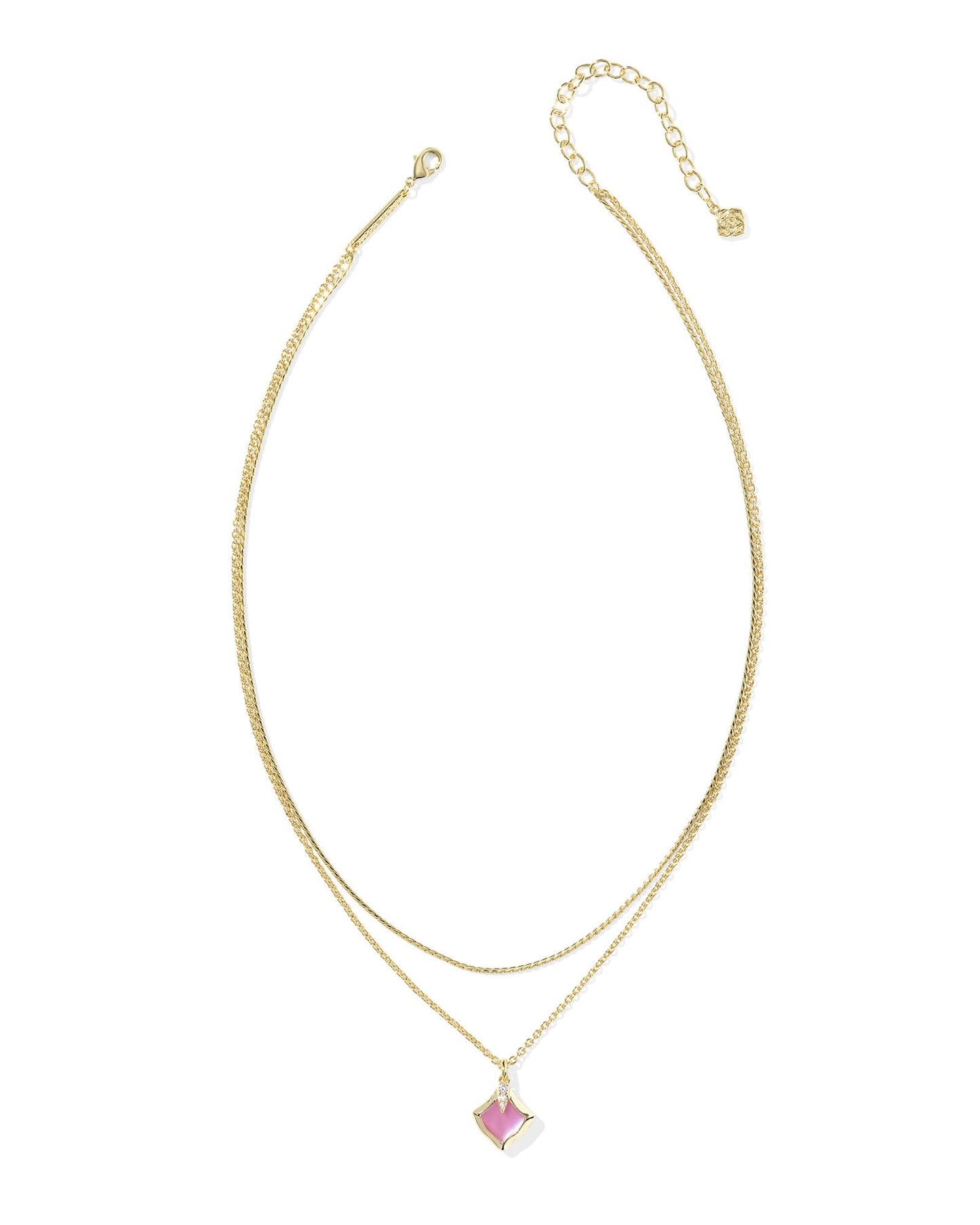 Joelle Gold Multi Strand Necklace in Azalea Illusion