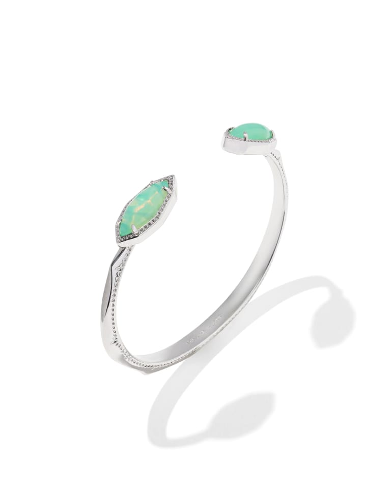 Ophelia Silver Cuff Bracelet in Mint Iridescent Abalone