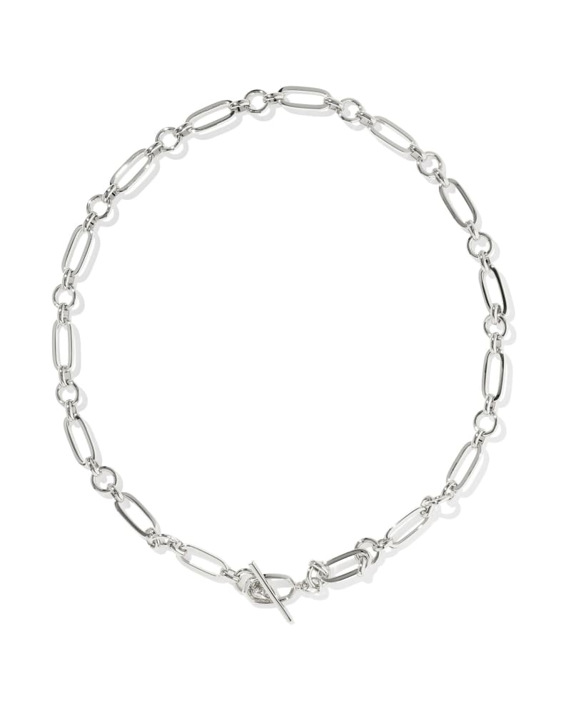 Sylvia Silver Metal Link and Chain Necklace
