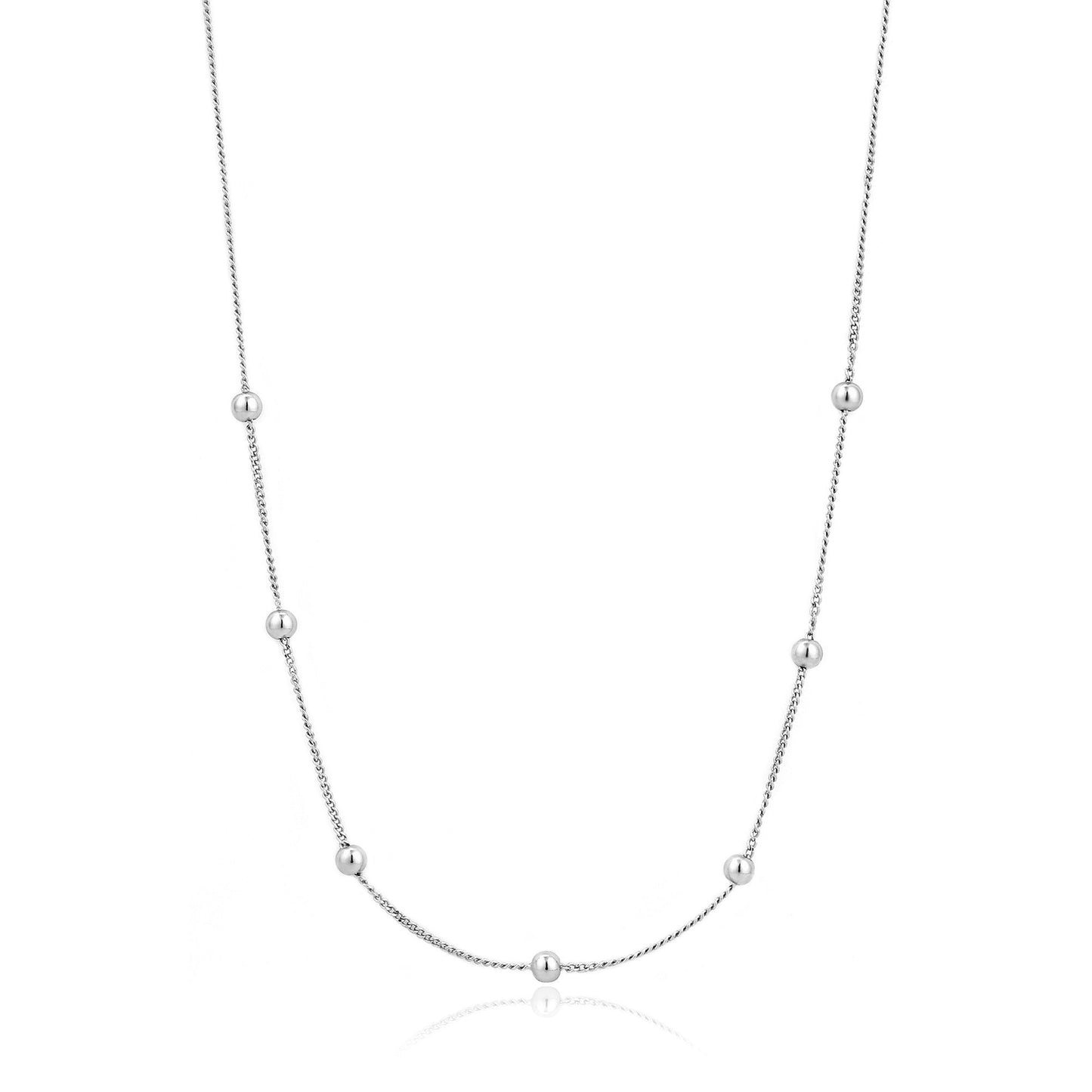 Silver Modern Beaded Necklace