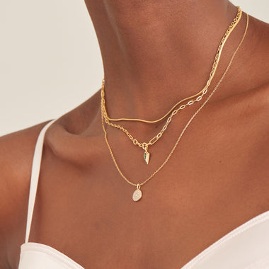 Gold Glam Disc Pendant Necklace