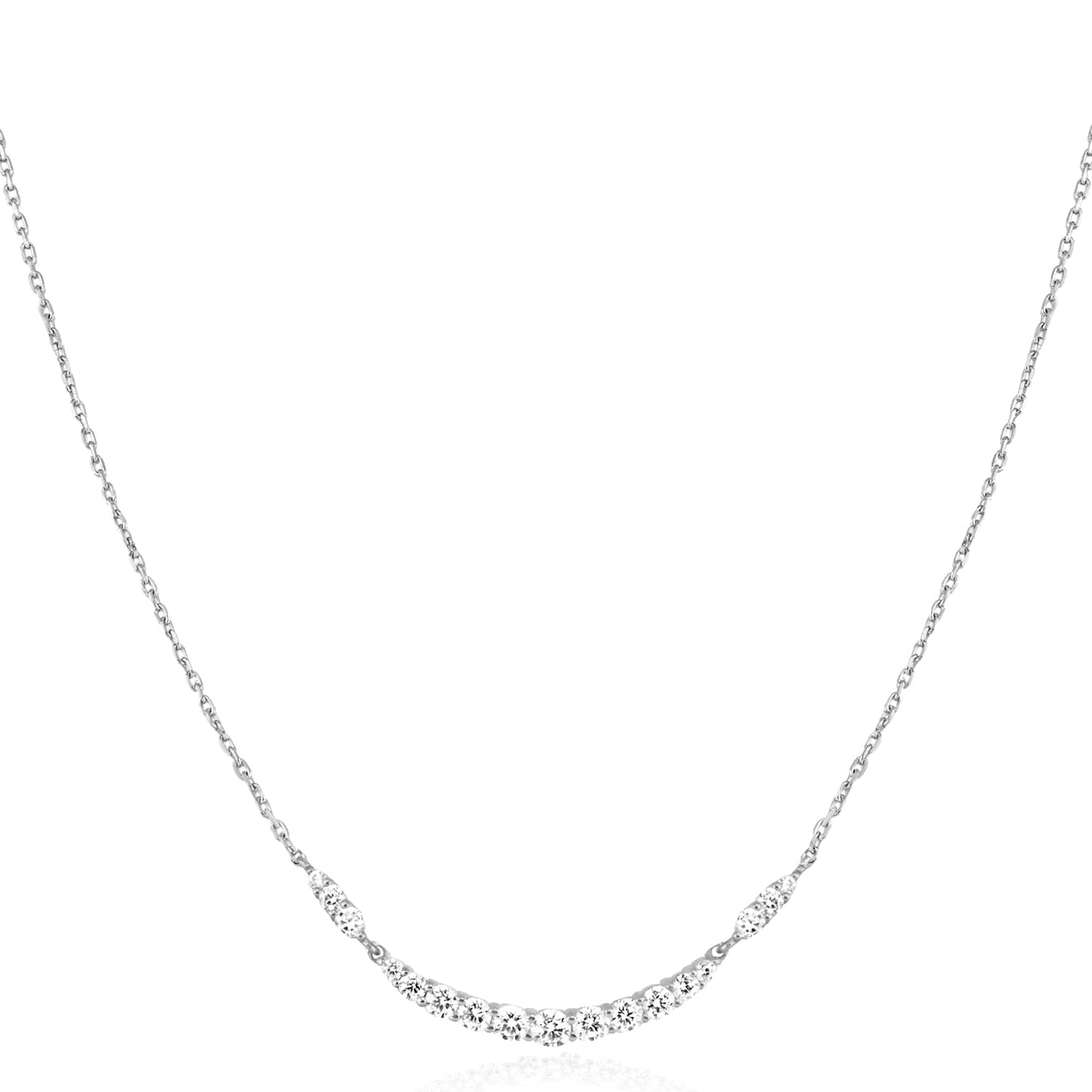 Silver Arc Pav¨¦ Necklace