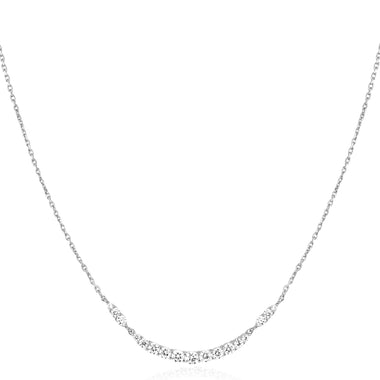 Silver Arc Pavé Necklace